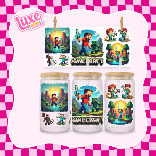 Kids Mine Game | 16oz UV DTF Wrap | #1563