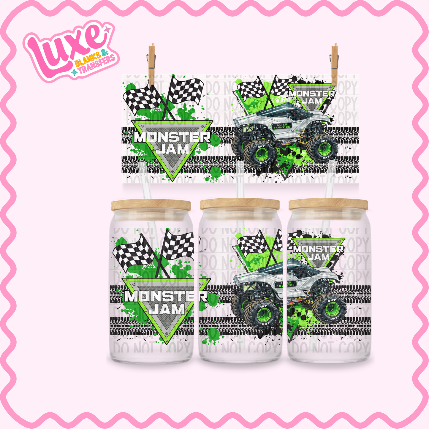 16oz UV DTF Wrap | Monster Truck Alien | #3322