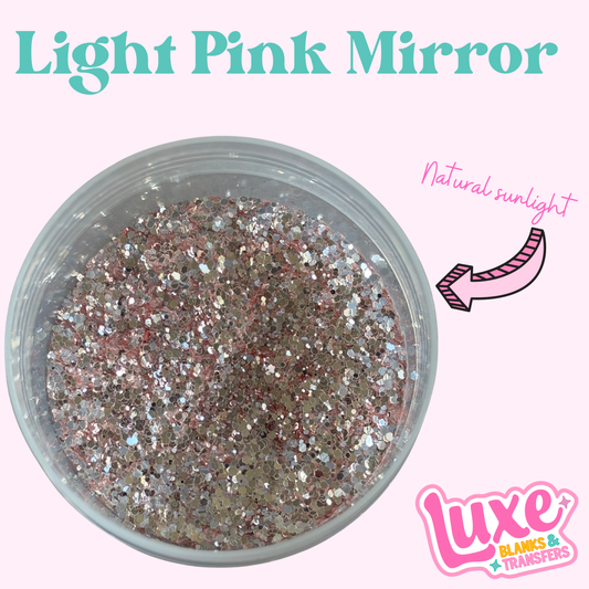 "Light Pink Mirror” Chunky Mix Glitter