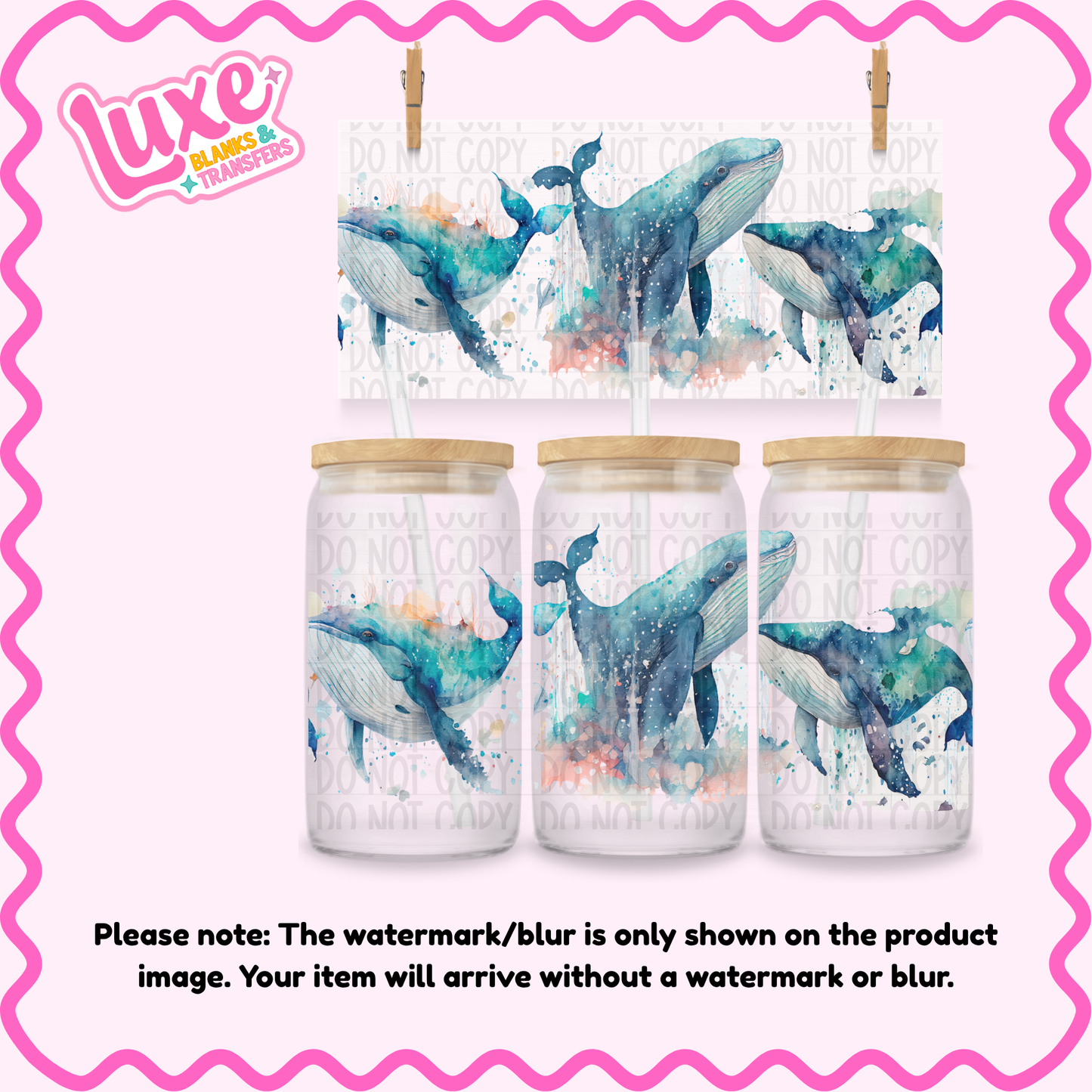 16oz UV DTF Wrap | Whales | #4307