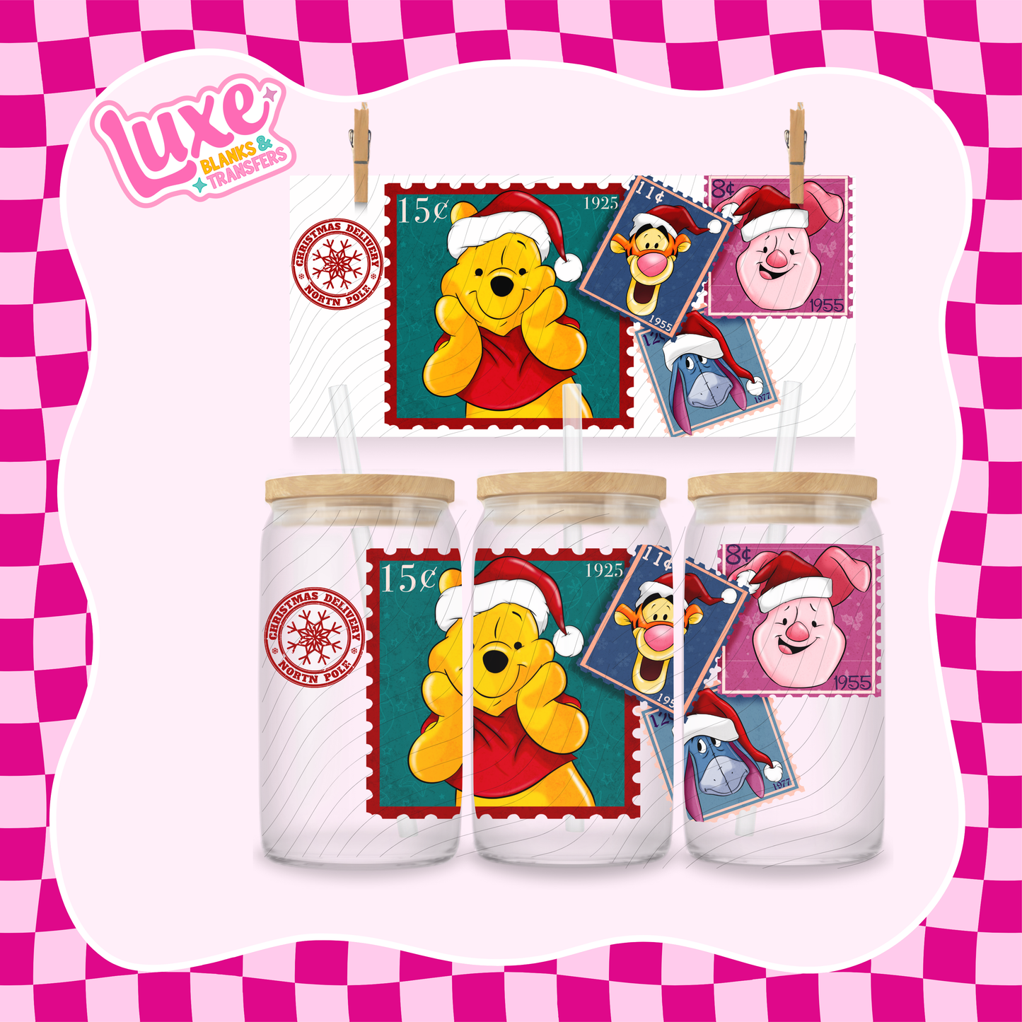 Win Xmas Stamps | UV DTF Wrap | #1067