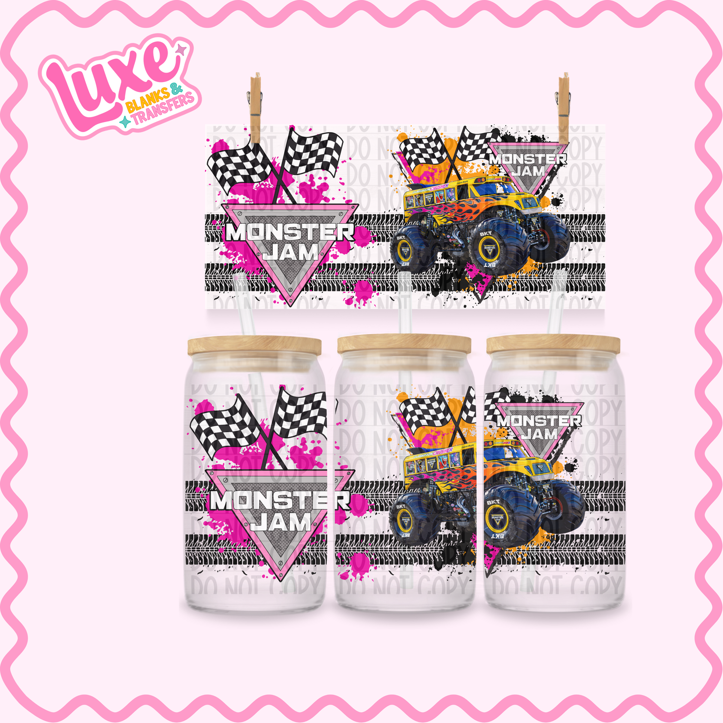 16oz UV DTF Wrap | Monster Truck Classroom Crusher | #3325