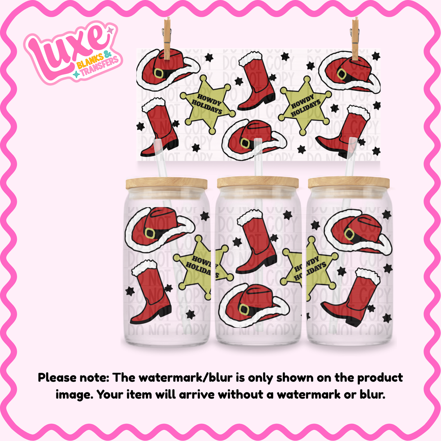 16oz UV DTF Wrap | Cowboy Xmas | #4313