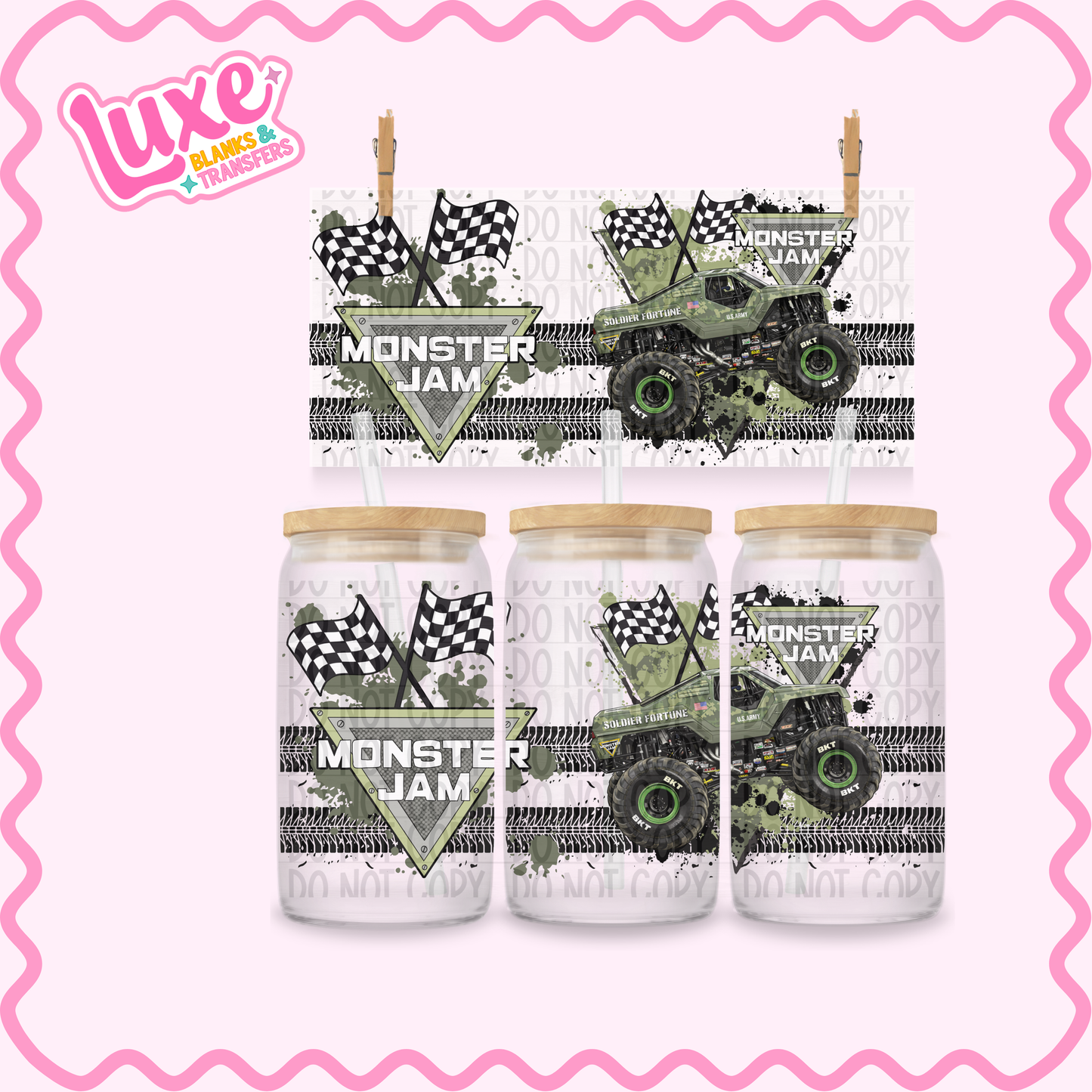 16oz UV DTF Wrap | Monster Truck Soldier | #3331