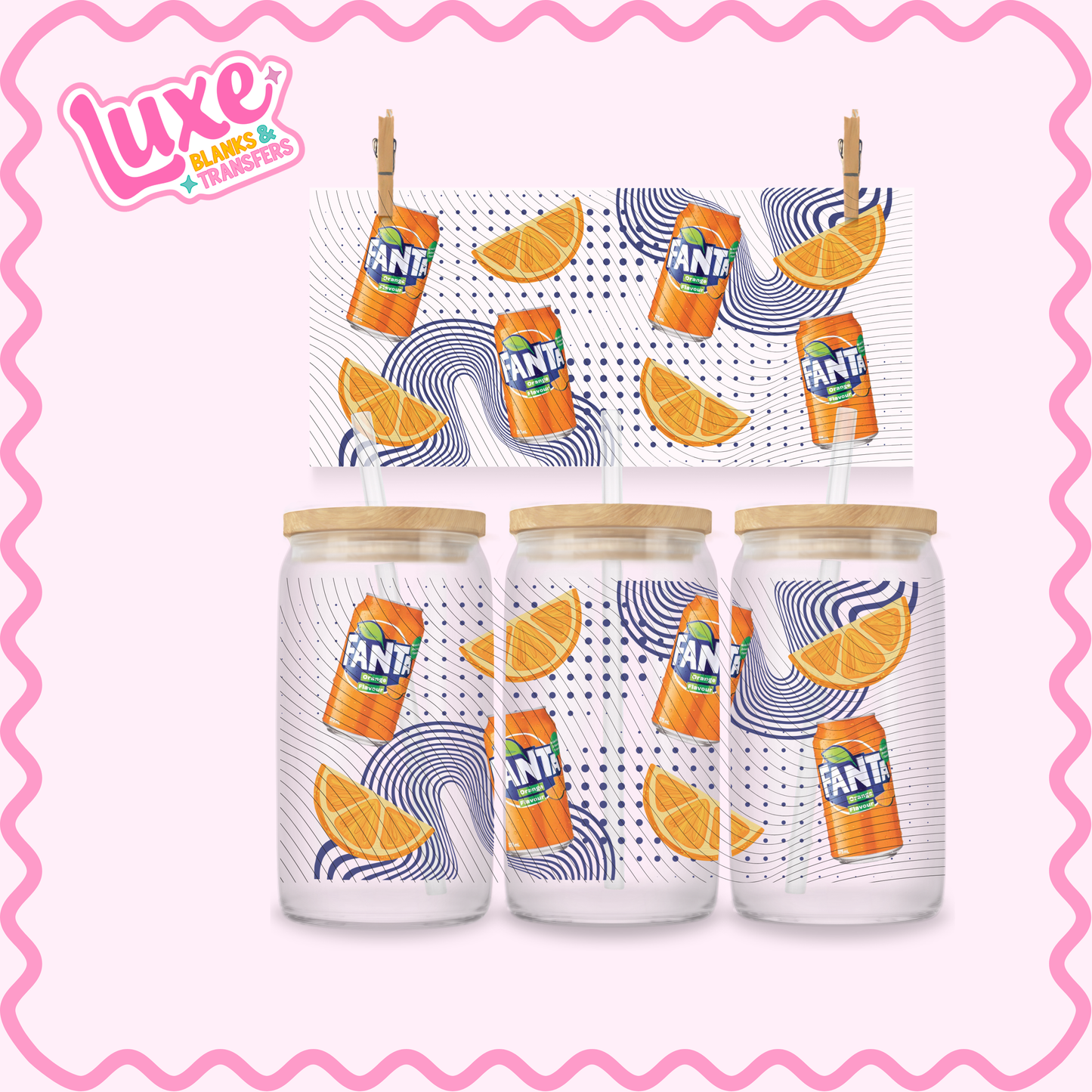 16oz UV DTF Wrap | Orange Fizzy | #2848
