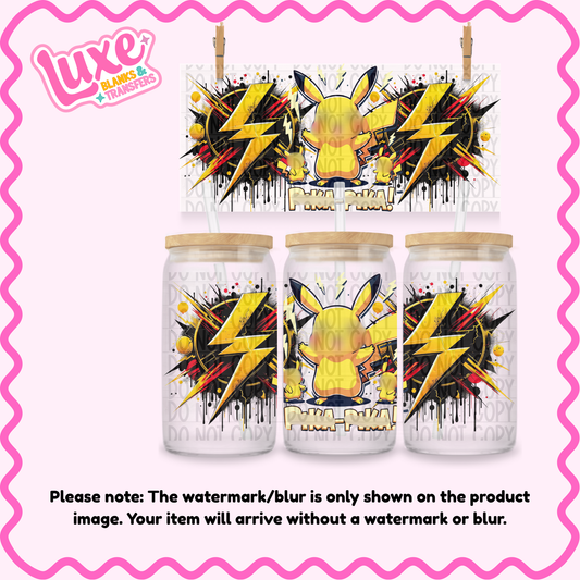16oz UV DTF Wrap | Yellow Pokey | #3887