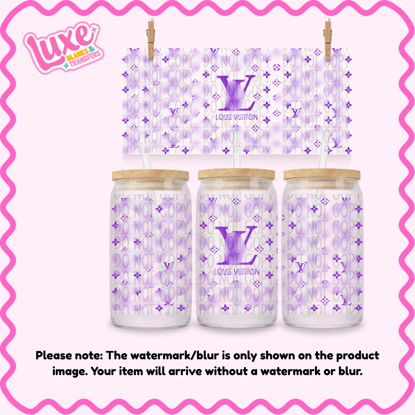 16oz UV DTF Wrap | Purple VL Pattern Boujee | #2005