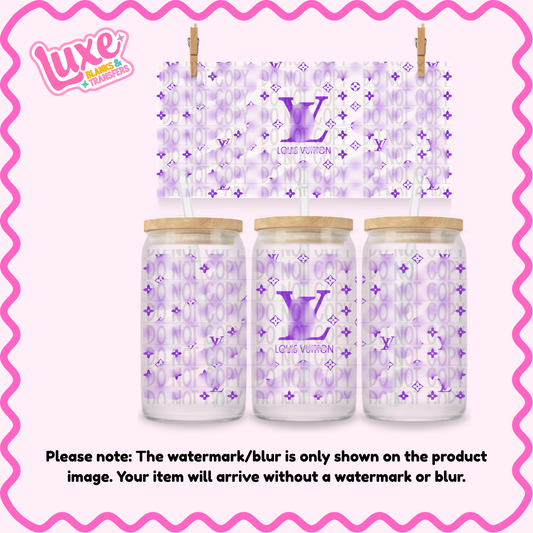 16oz UV DTF Wrap | Purple VL Pattern Boujee | #2005