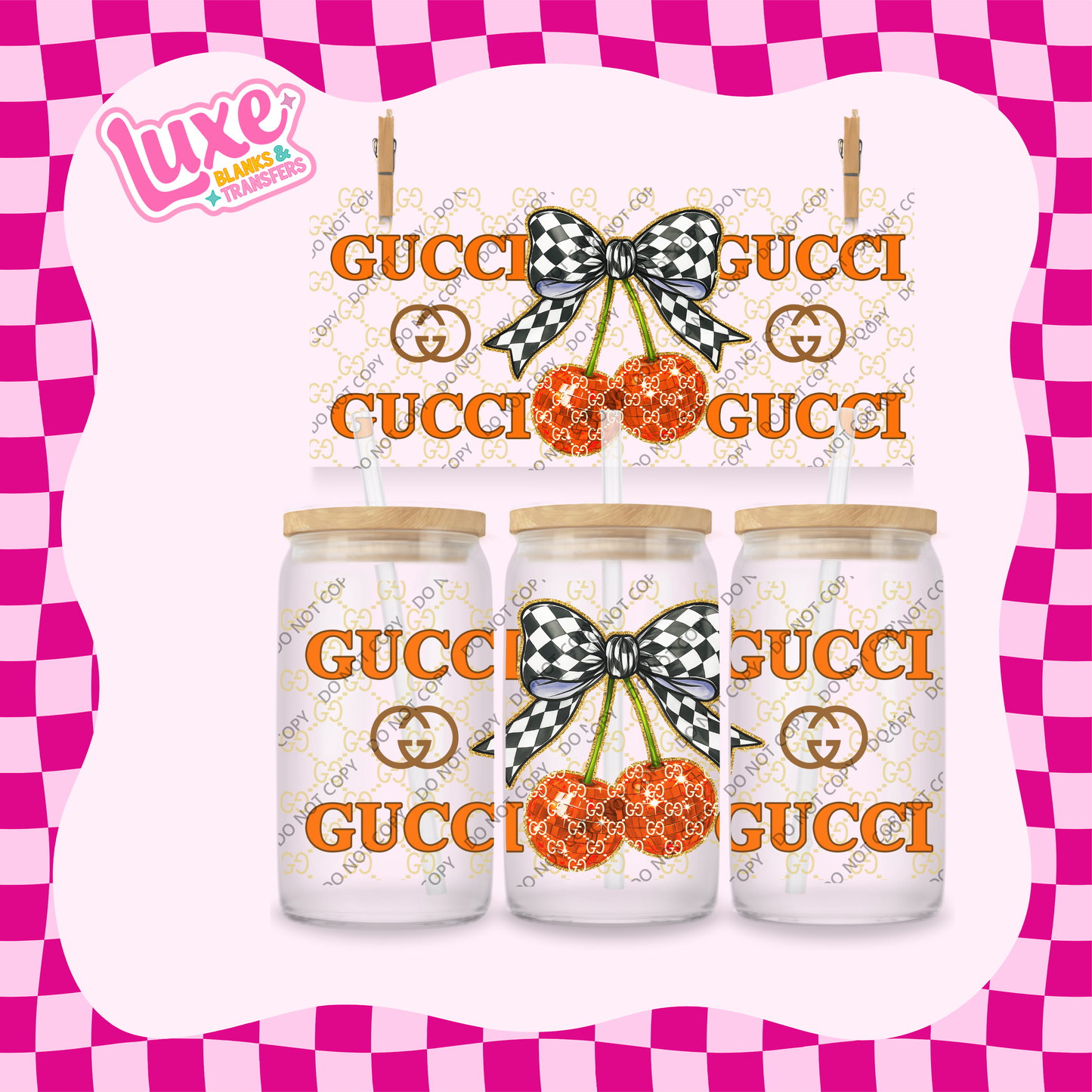 16oz UV DTF Wrap | G Brand Cherry Orange | #2063