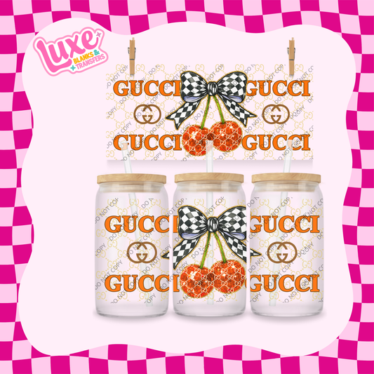 16oz UV DTF Wrap | G Brand Cherry Orange | #2063