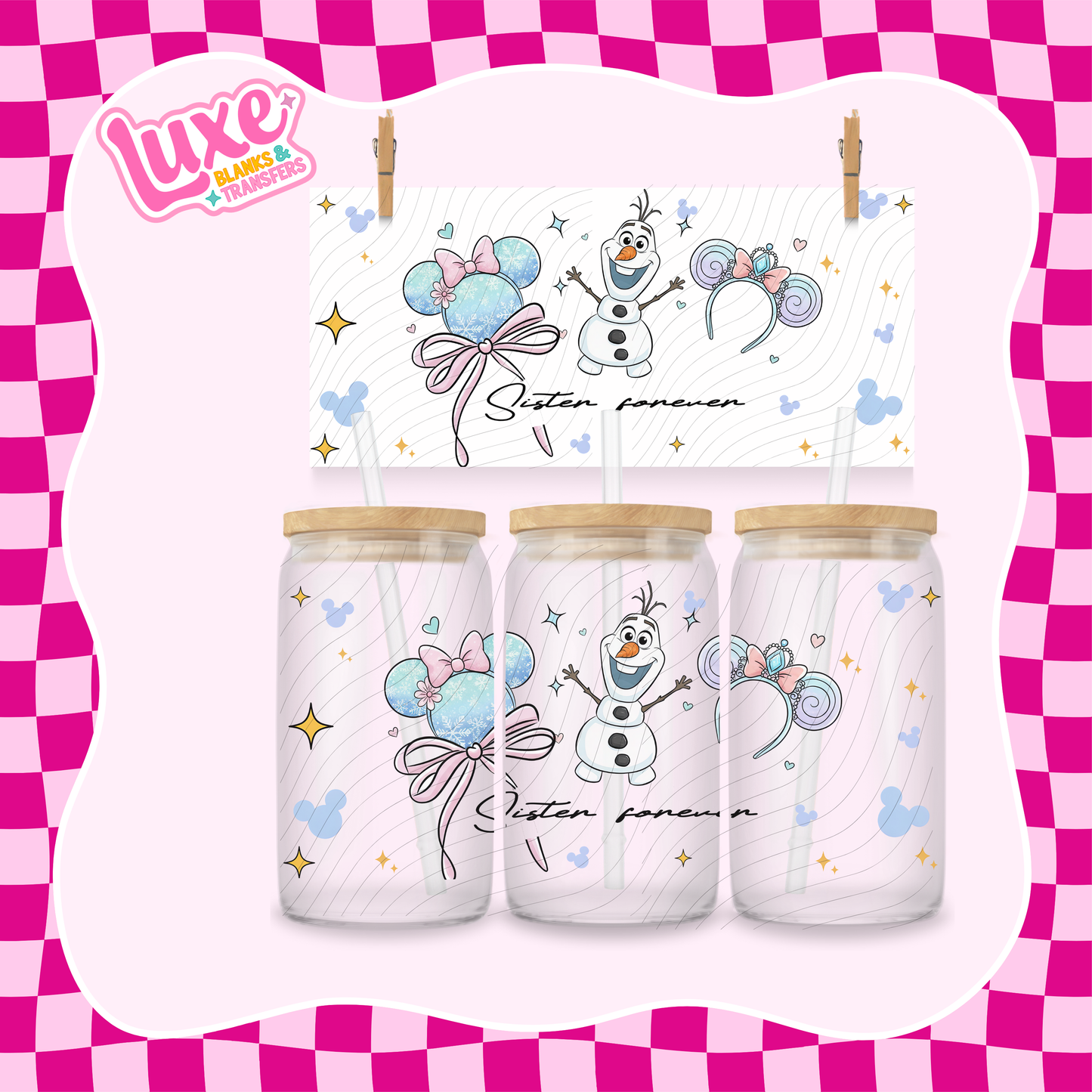 Ice Princess Dis. Ears | 16oz UV DTF Wrap | #1576