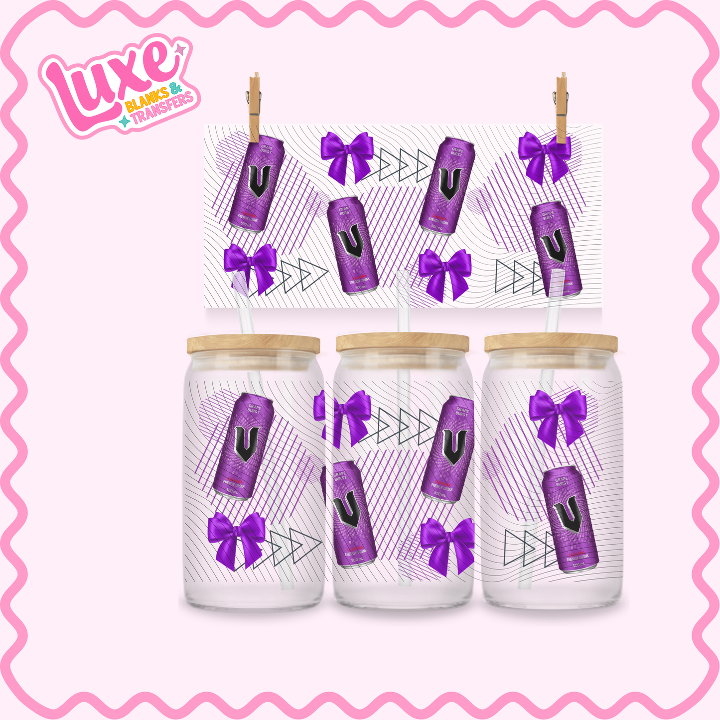 16oz UV DTF Wrap | Purple Energy | #2850