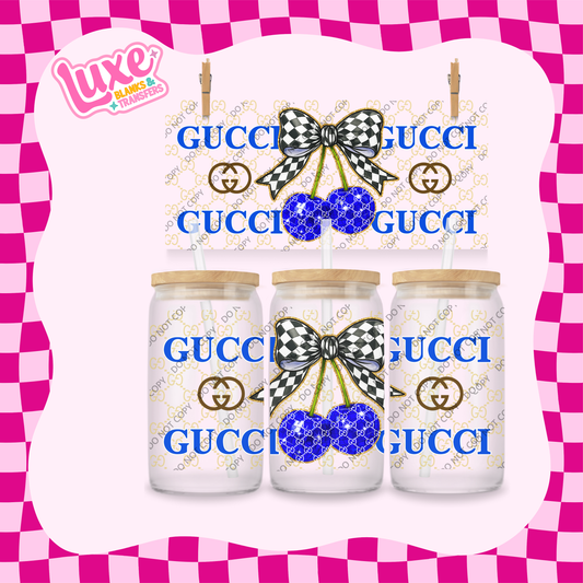 16oz UV DTF Wrap | G Brand Cherry Blue | #2065