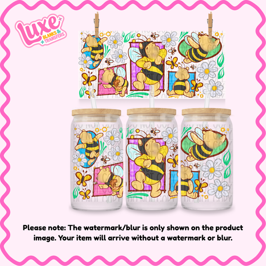 16oz UV DTF Wrap | Yellow Bear Bees | #2613