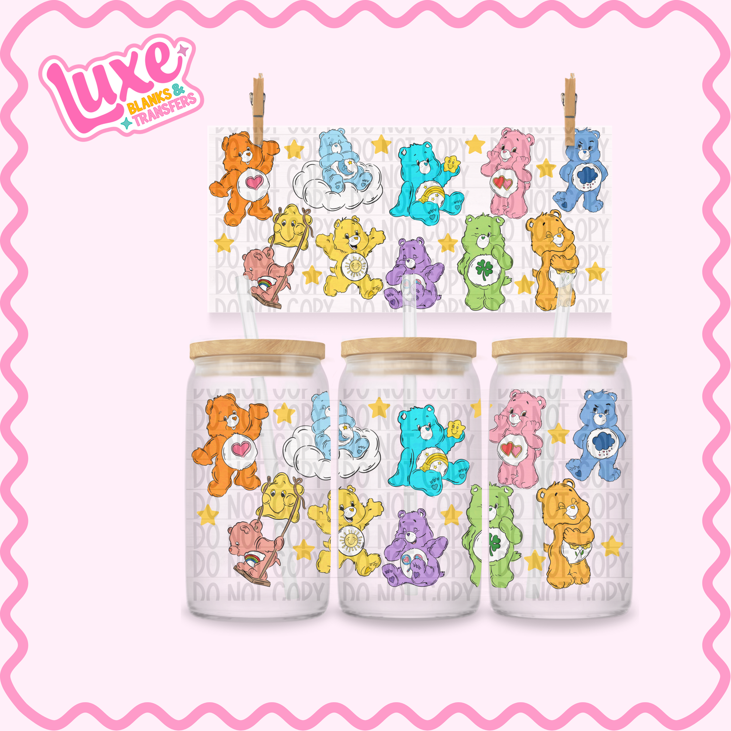 16oz UV DTF Wrap | Care Bear | #3338