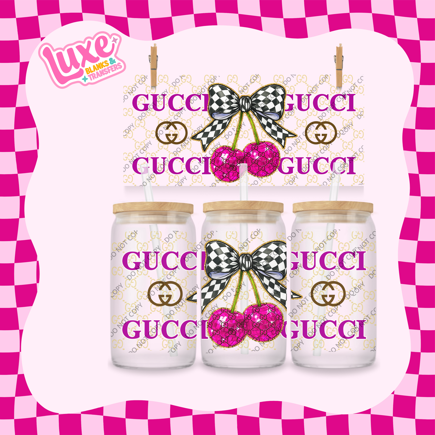 16oz UV DTF Wrap | G Brand Cherry Pink | #2067