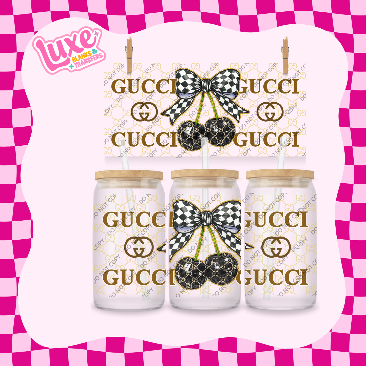 16oz UV DTF Wrap | G Brand Cherry Black | #2068