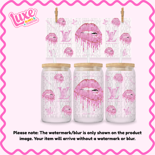 16oz UV DTF Wrap | Pink VL Lips | #1847