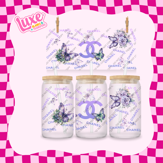 16oz UV DTF Wrap | CC Purple Butterflies | #2070