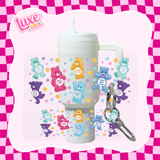 Mini Keychain Tumbler UV DTF Wrap | Swear Bears | #E46