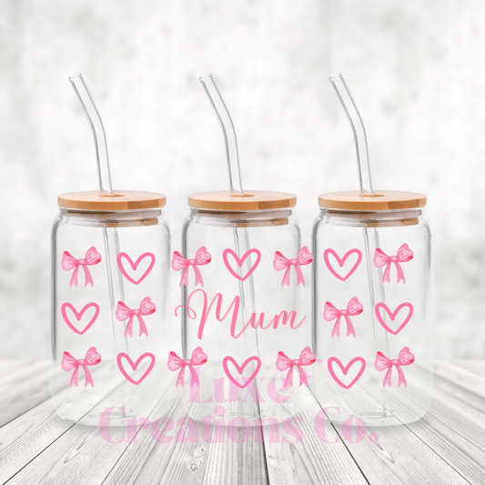 Mum Hearts & Bows UV DTF Wrap by Luxe (#19)