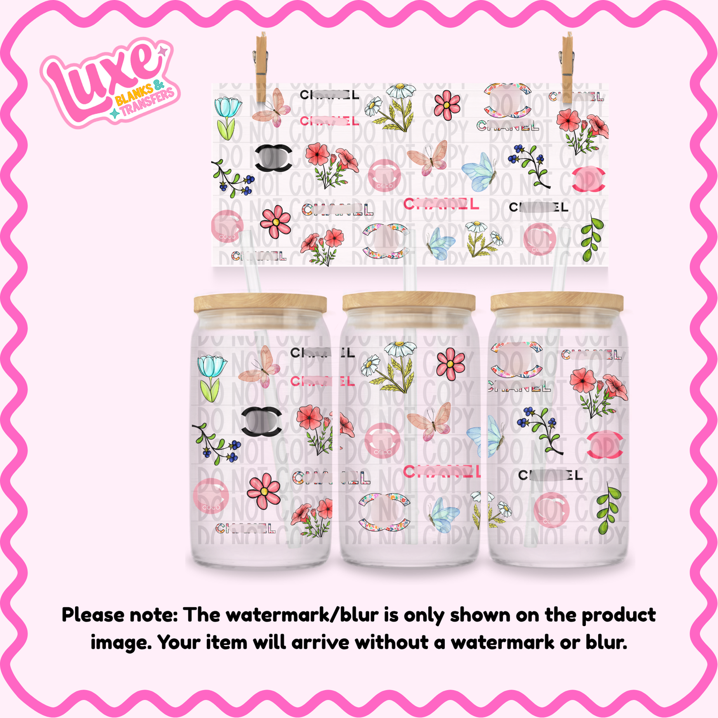 16oz UV DTF Wrap | C Brand Flower Pattern | #2646