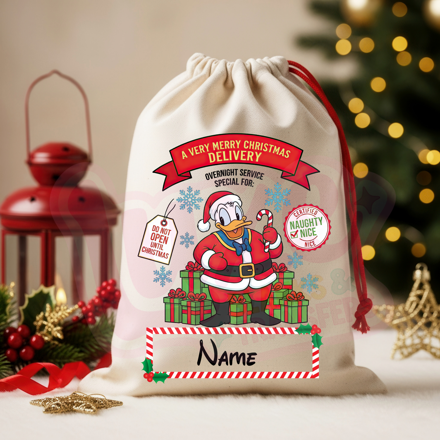 Duck Santa | Santa Sack DTF Heat Transfer | #46