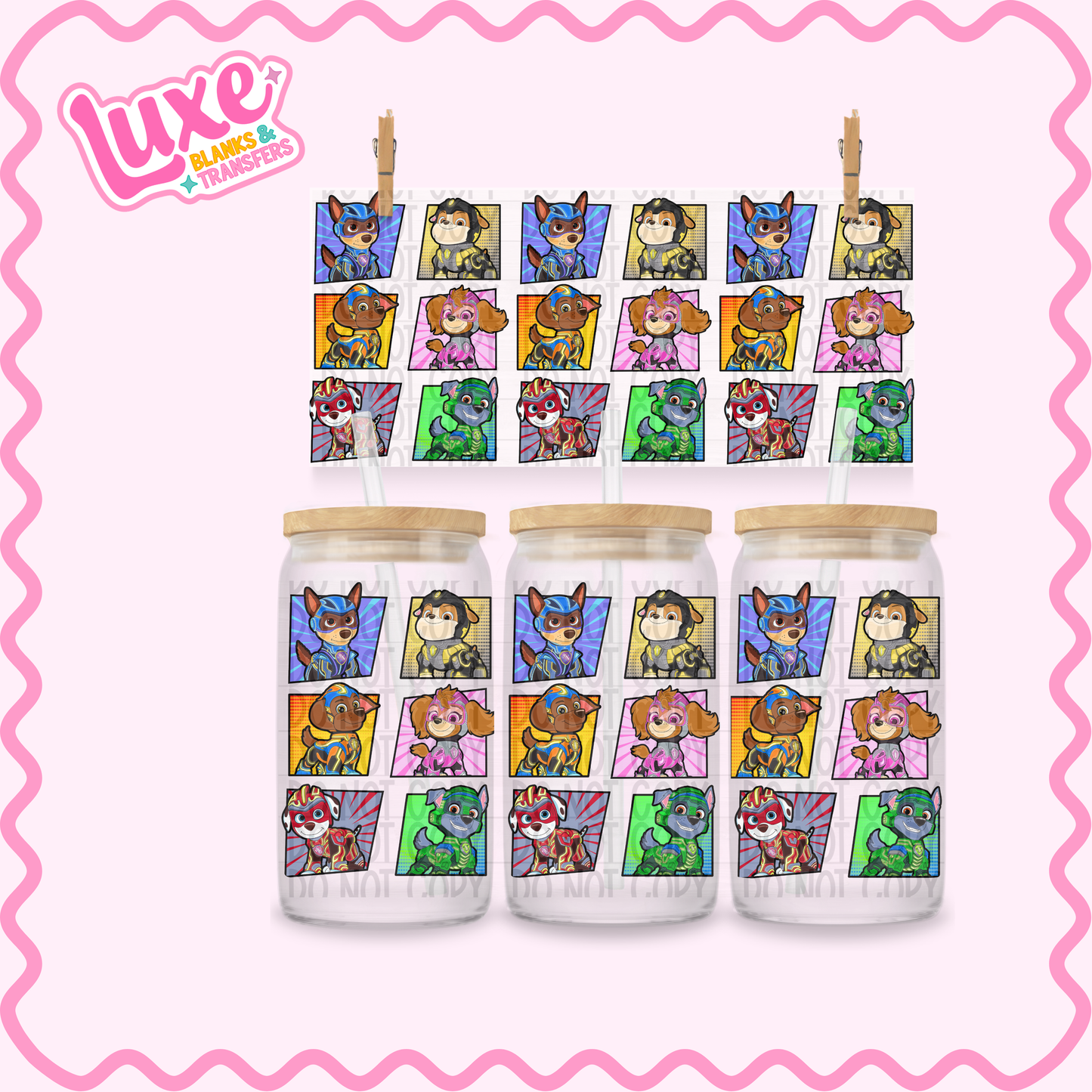 16oz UV DTF Wrap | Paw Characters | #3419
