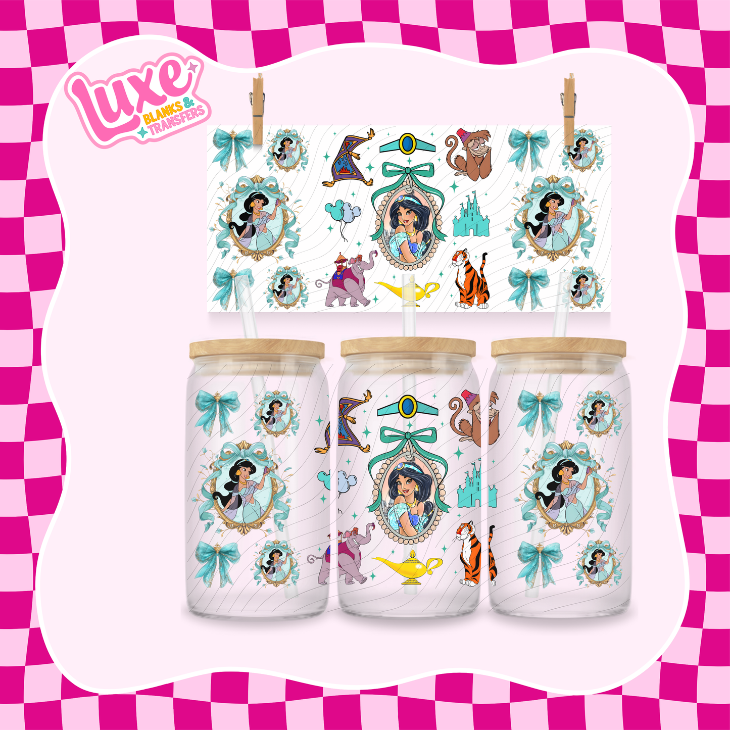 Jas. Princess Bows | 16oz UV DTF Wrap | #1595