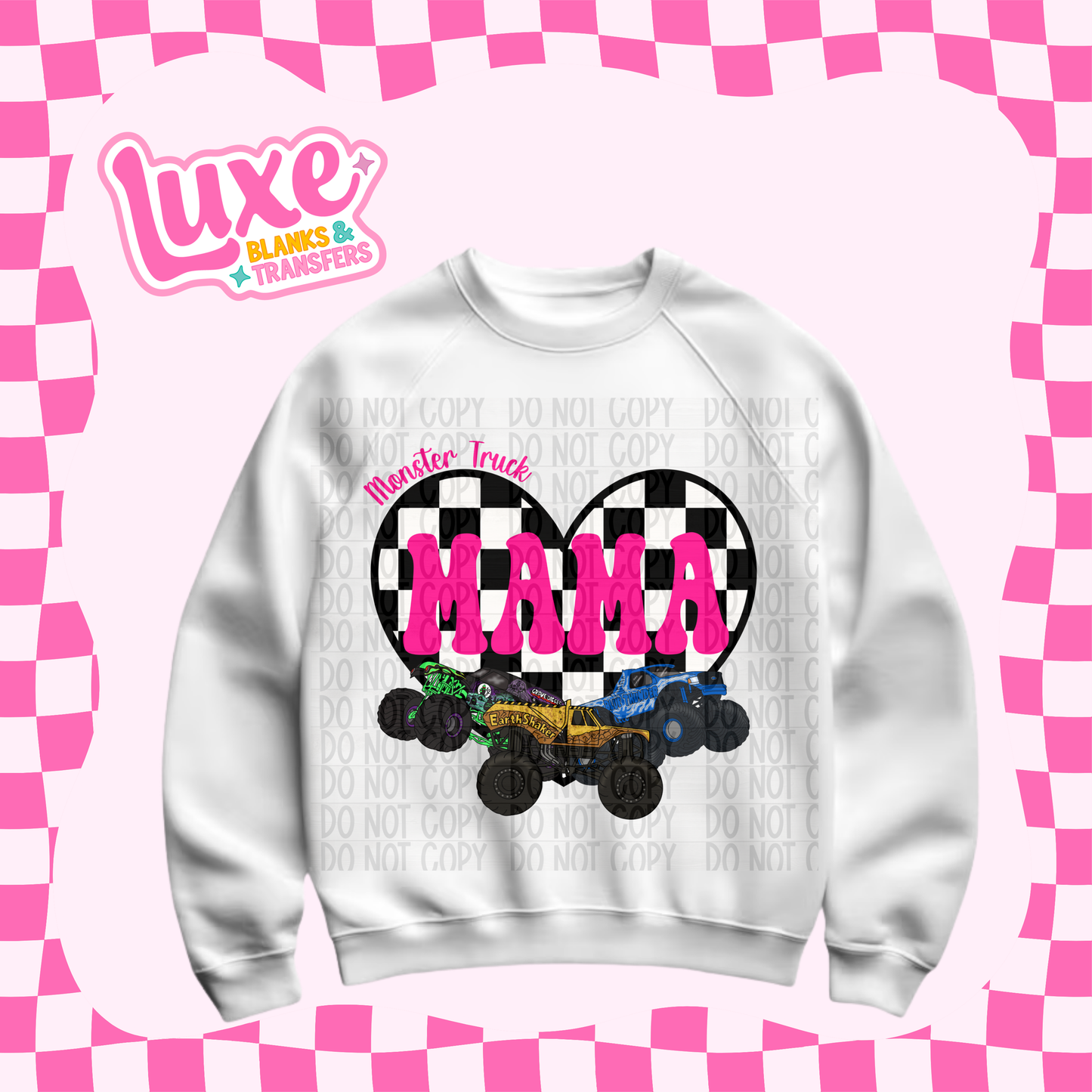 DTF Heat Transfer | Monster Truck Mama | #722