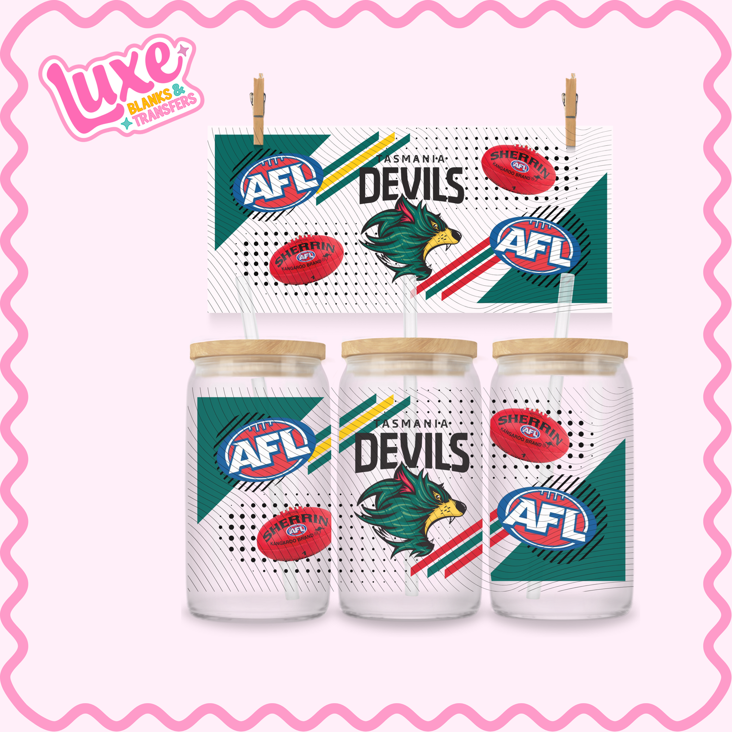 16oz UV DTF Wrap | Tas Footy Team | #2869