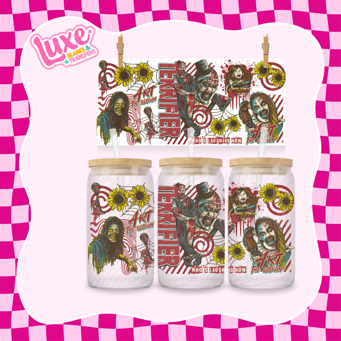 Art Clown Horror | 16oz UV DTF Wrap | #1598