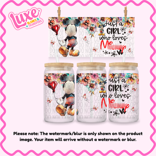 16oz UV DTF Wrap | Girl Who Loves M1ck3y | #3829