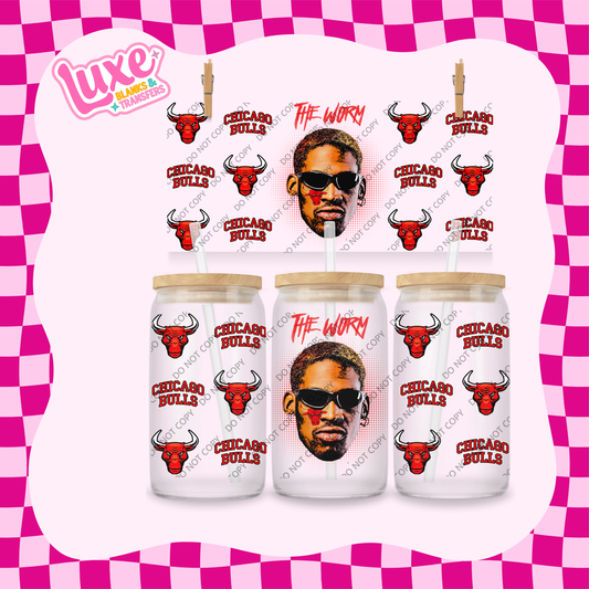 16oz UV DTF Wrap | D.Rodman The Worm NBA Player Basketball Bulls | #2087