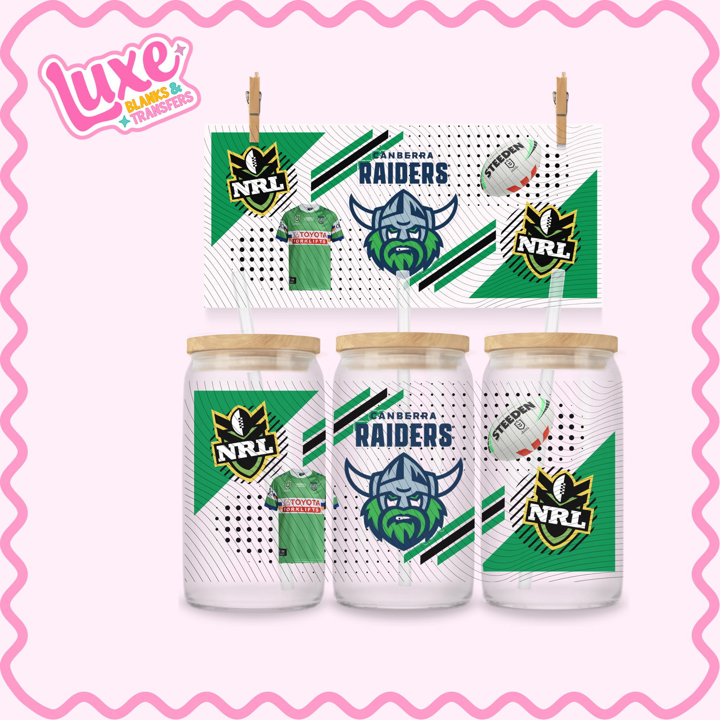 16oz UV DTF Wrap | Raiders N.R.L Team | #2875