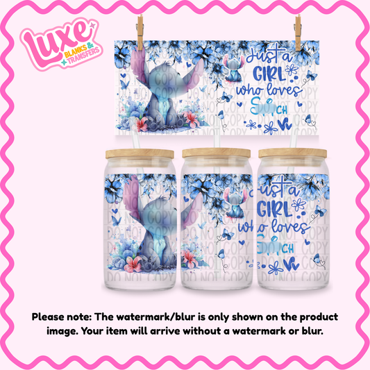16oz UV DTF Wrap | Girl Who Loves Blue Al13n | #3833