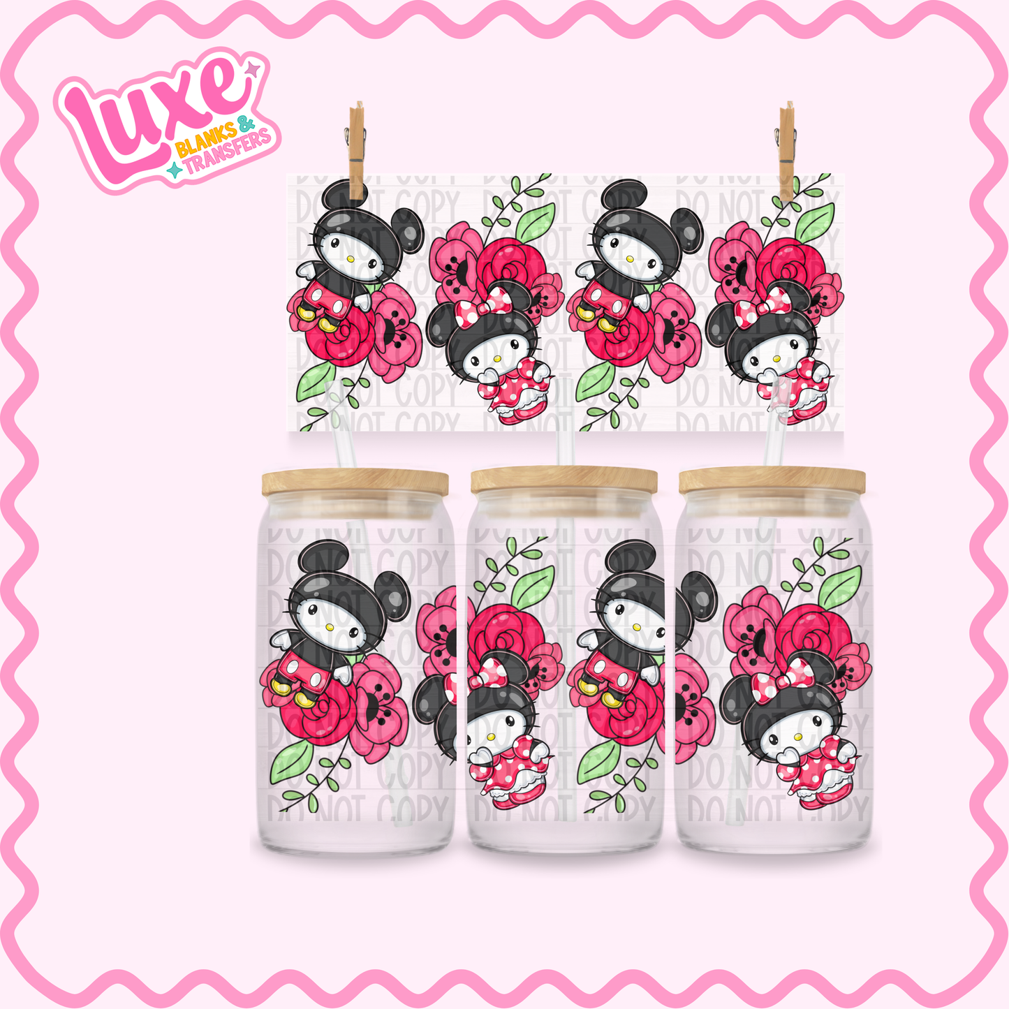 16oz UV DTF Wrap | Mouse Flowers | #2444