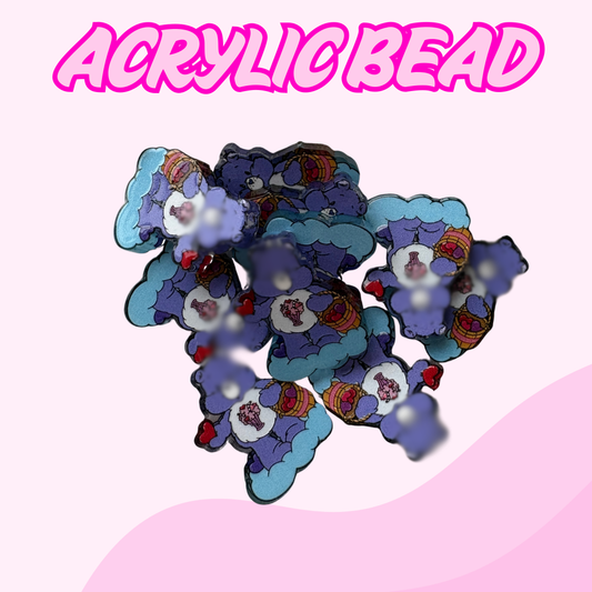 Flatback Acrylic Bead | Bear Cloud