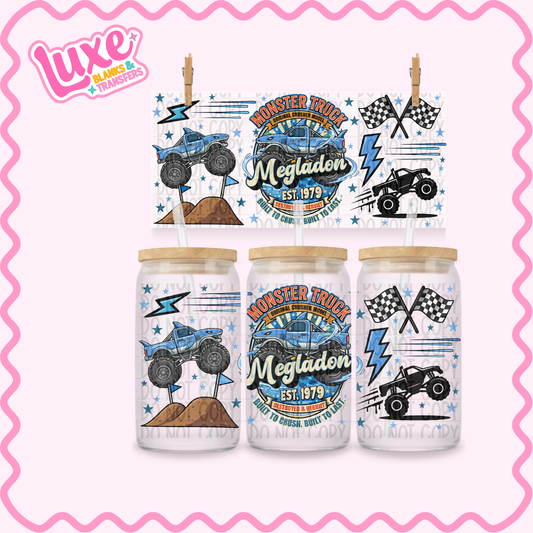 16oz UV DTF Wrap | Monster Truck Meg Shark | #3363