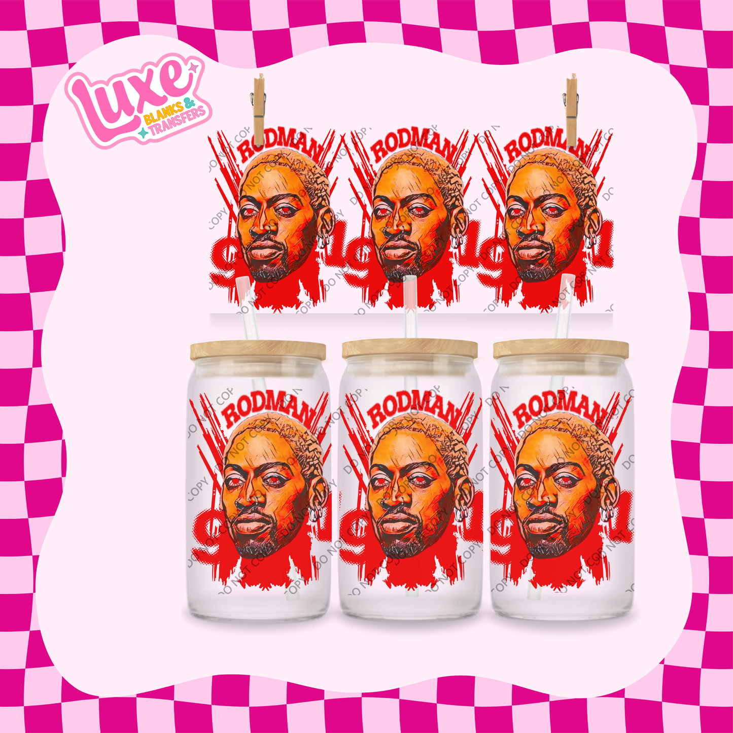 16oz UV DTF Wrap | Rodman NBA Player Basketball Bulls | #2094