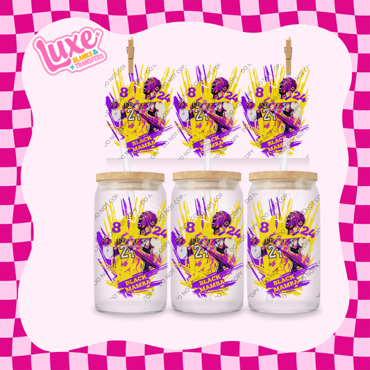 16oz UV DTF Wrap | Black Mamba Kobe NBA Player Basketball Lakers | #2095