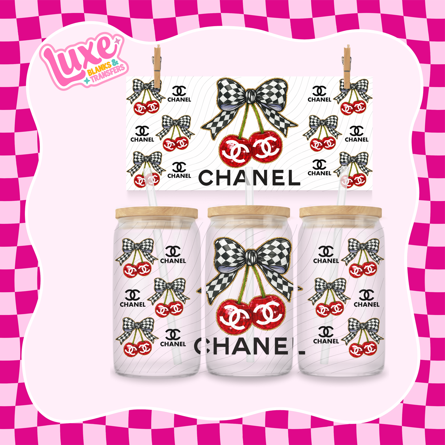 C Brand Cherry Red | 16oz UV DTF Wrap | #1608