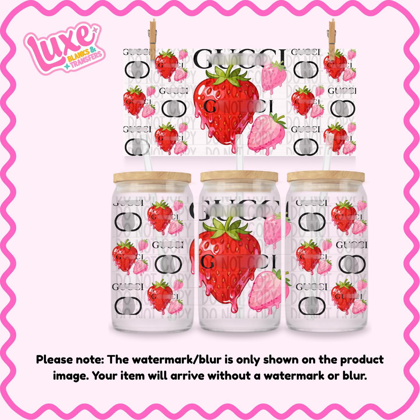 16oz UV DTF Wrap | GG Strawberry | #2719