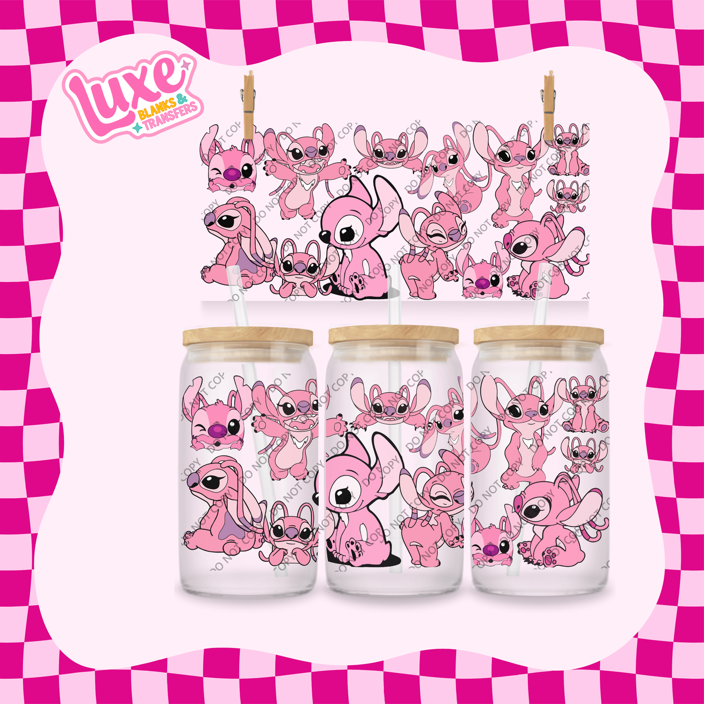 16oz UV DTF Wrap | Pink Alien Angel | #2099