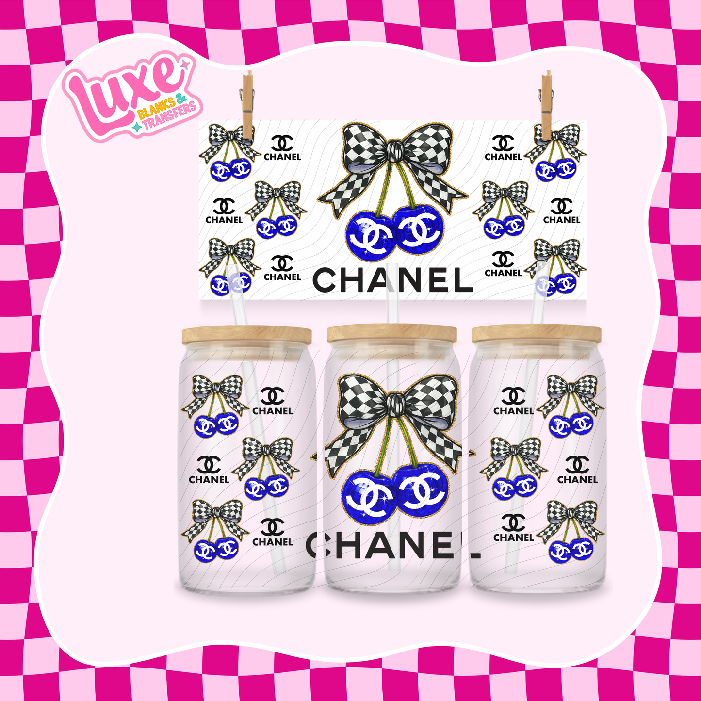 C Brand Cherry Blue | 16oz UV DTF Wrap | #1611