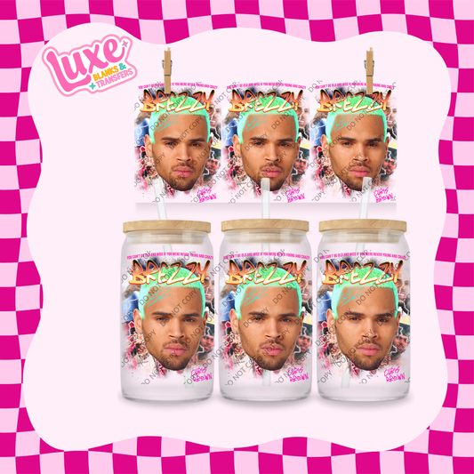 16oz UV DTF Wrap | C.Brown Breezy Singer RNB | #2102