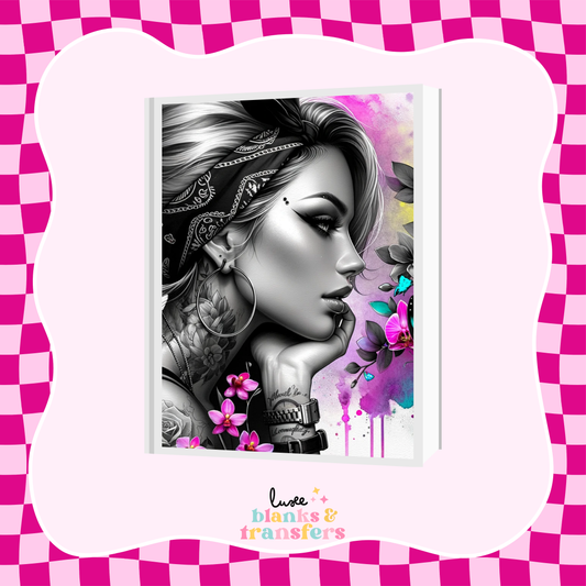 Tattoo Girl A5 Journal UV DTF Transfer (#A42)