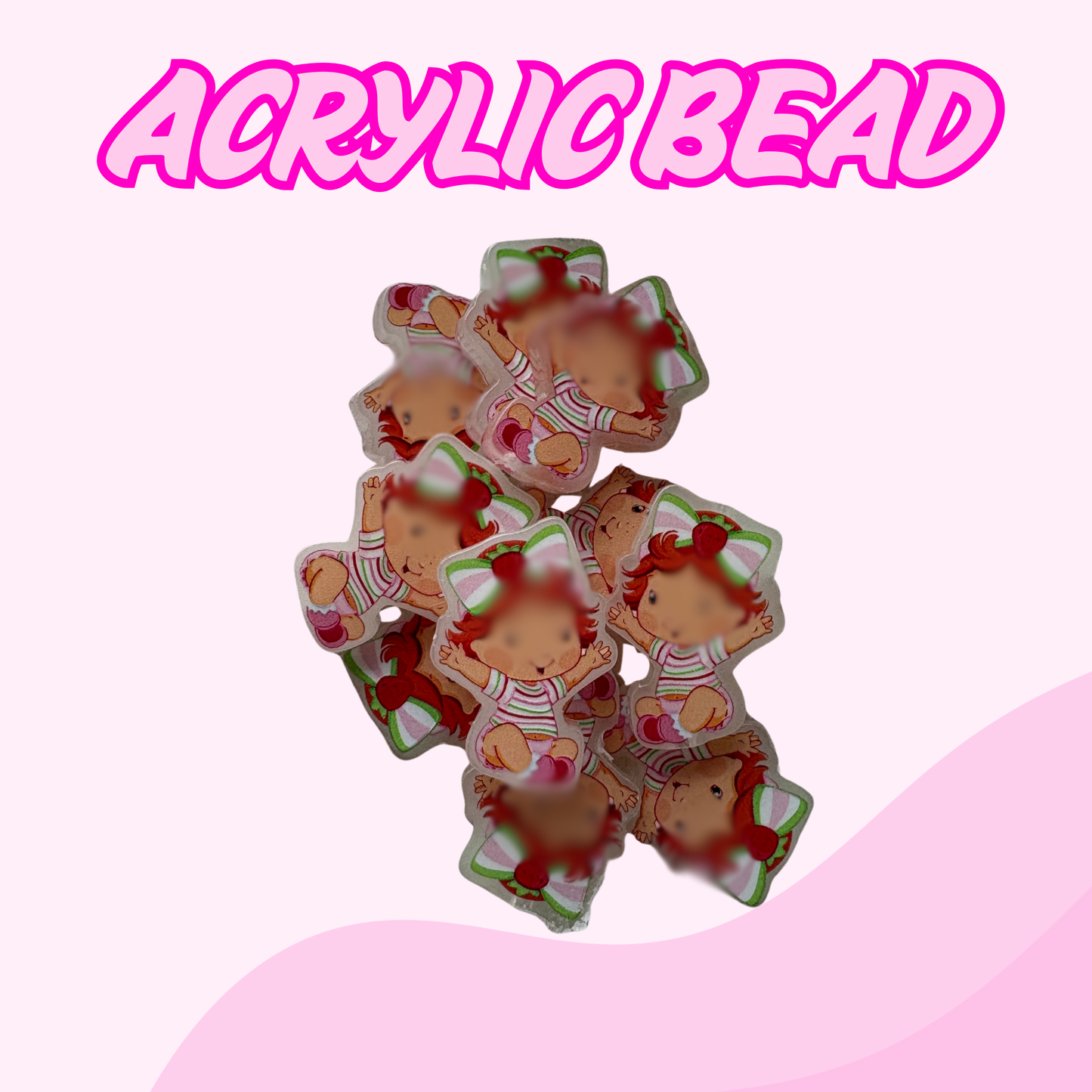 Flatback Acrylic Bead | Baby Strawberry
