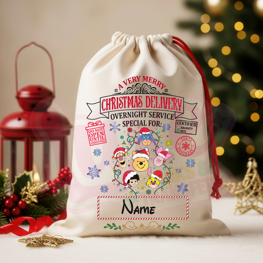 Pooh & Friends | Santa Sack DTF Heat Transfer | #03