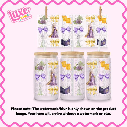 16oz UV DTF Wrap | T4ngl3 Princ3ss Bows | #1920